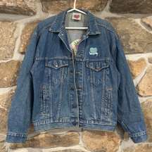 Y2K Blue Embroidered Patch Heart Denim  Jacket