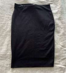 NWOT Zara Cotton High Waisted Black Knee Length Skirt Size S