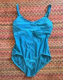 MIRELLA TEAL BLUE ONE PIECE BIKINI BODYSUIT SWIM LEOTARD