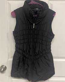 Black Ruched Puffer Vest