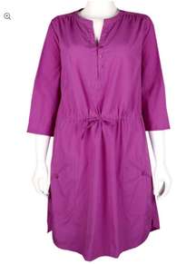 PATAGONIA Women's 12 Purple Sun Shelter 3/4 Sleeve Nylon Drawstring Pocket Dress