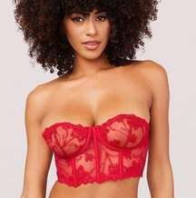 NWT Sold out Online! Yandy Trust Me Bandeau Bra Set Red