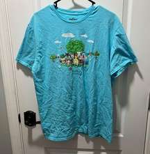 Animal Crossing Graphic T Shirt Blue Size XL