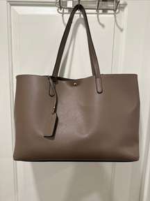 Zeda Faux Leather Tote, Taupe