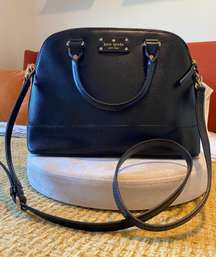 Black Medium Handbag with Crossbody Shoulder Strap