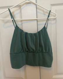 green cropped tank top