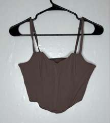 Hollister Gilly Hicks women’s brown corset crop top size medium