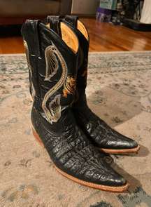 Black Leather Cowgirl Boots