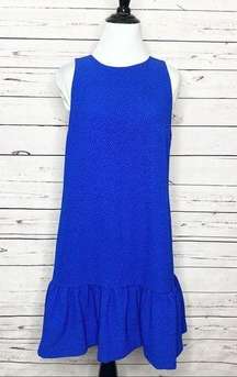 Plenty by Tracy Reese Sapphire Blue Sleeveless Ruffle Hem Shift Dress Size 6