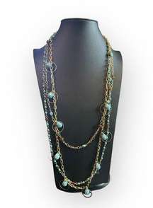 Joan Rivers Turquoise Color Beaded Multilayer Necklace