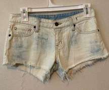 Denim & Supply Ralph Lauren Bleached Denim Mini Shorts Cut Offs