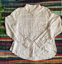 NWT Sneak Peek Striped Button Down Top Size Large