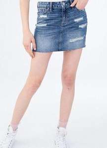 Aeropostale Medium Wash Denim Mini Skirt