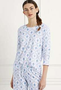 Hill house The Ivy Sleep Tee in Blue Trellis size Small