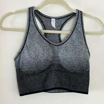 MNK Marc New York Sz XL Gray Black Ombre Sports Bra Racerback