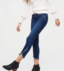 LOFT Fringe Bottom Jeans