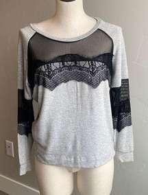 Gray Lace Sweater  