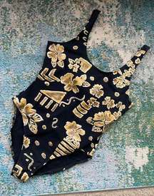 Vintage 90s Spiegel Together! cotton abstract floral one piece bodysuit, size 12