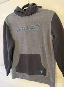 Ariat Pullover Sweatshirt kangaroos pockets small women or youth large Grey