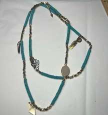 B.b. Lila Artisan Druzy and Charm Long Necklace