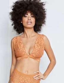 NWT We Are HAH Got Ur Back Bralette Bra Deep V Lace Brown Women's Size Small