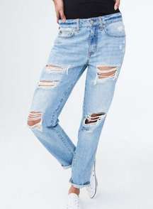 Aeropostale Low Rise Boyfriend Distressed Denim Jeans