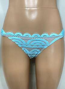 New. Pilyq lace crystal blue fanned teeny bikini bottom. Large