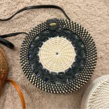 round rattan bag