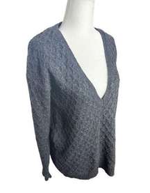 A.L.C. Sample Set Gray Diamond Soft Ribbed Deep‎ V-Neck Sweater Women's