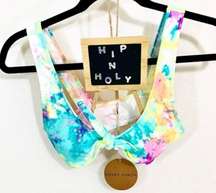 Tie Dye Bikini Top Blue Pink Small