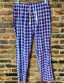 Embassy Clothing Co Pink Blue Plaid Sleepwear Pajama Pants Women's Size Large
