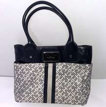 Tommy Hilfiger Logo Beige Black Handbag