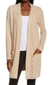 Barefoot Dreams Bamboo Chic Lite Tan Open Front Long Line Cardigan Sweater