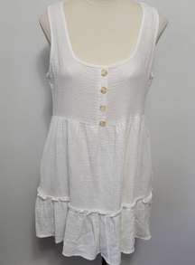 A. Calin by Flying Tomato white tiered mini dress size medium