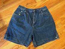 Gitano Womens Vintage Blue Denim High Waisted Mom Walking Bermuda Shorts Size 14