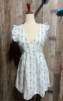 Altar’d State White and Blue Floral Dress