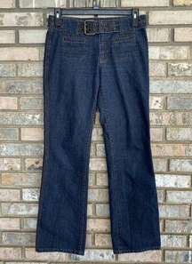 DKNY Y2K Belted Bootcut Mid-Rise Jeans Size 6