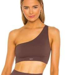 SCULPTFLEX RIBBED ONE SHOULDER BRA in Espresso