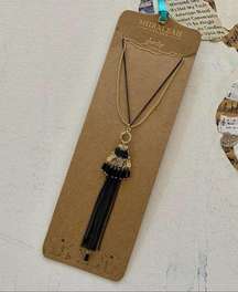 Shiraleah | Sloan Chain and Fringe Black & Gold Boho Style Necklace