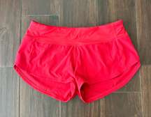 Red Speed Up Low Rise Shorts Lined 2.5”