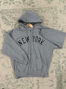 brandy zip up grey hoodie