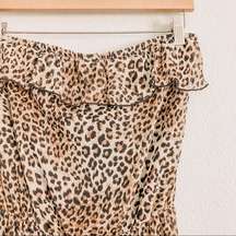 L8ter Leopard Print Strapless Maxi Dress. Size Medium