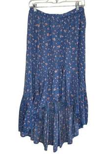 AMERICAN EAGLE Blue Floral High-Low Maxi Skirt