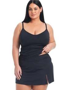 Bleu Rod Beattie Plus Size Tummy Control Swim Skirt Black Size 16W NWT