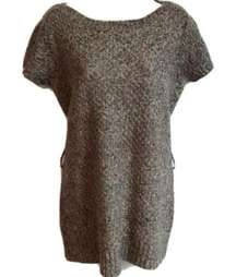 🆕 a.n.a textured short sleeve tunic sweater large pullover brown neutral