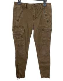 Polo Ralph Lauren burnished brown slim cargo zippered pants size 8