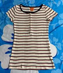 Stripes Button Polo Short sleeve tshirt