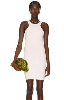 The Range Primary Rib Carved Mini Dress in Lt Shell White Size XS Sleeveless