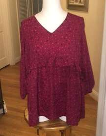 𝅺isabel Maternity Burgundy Blouse Size Medium NWT