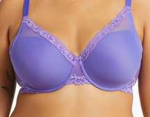 Natori Feathers Blue Lavender Full Figure Underwire Contour Bra Size 34D NWT